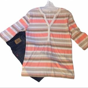 Victoria’s Secret striped, 3/4 sleeve, V- neck
